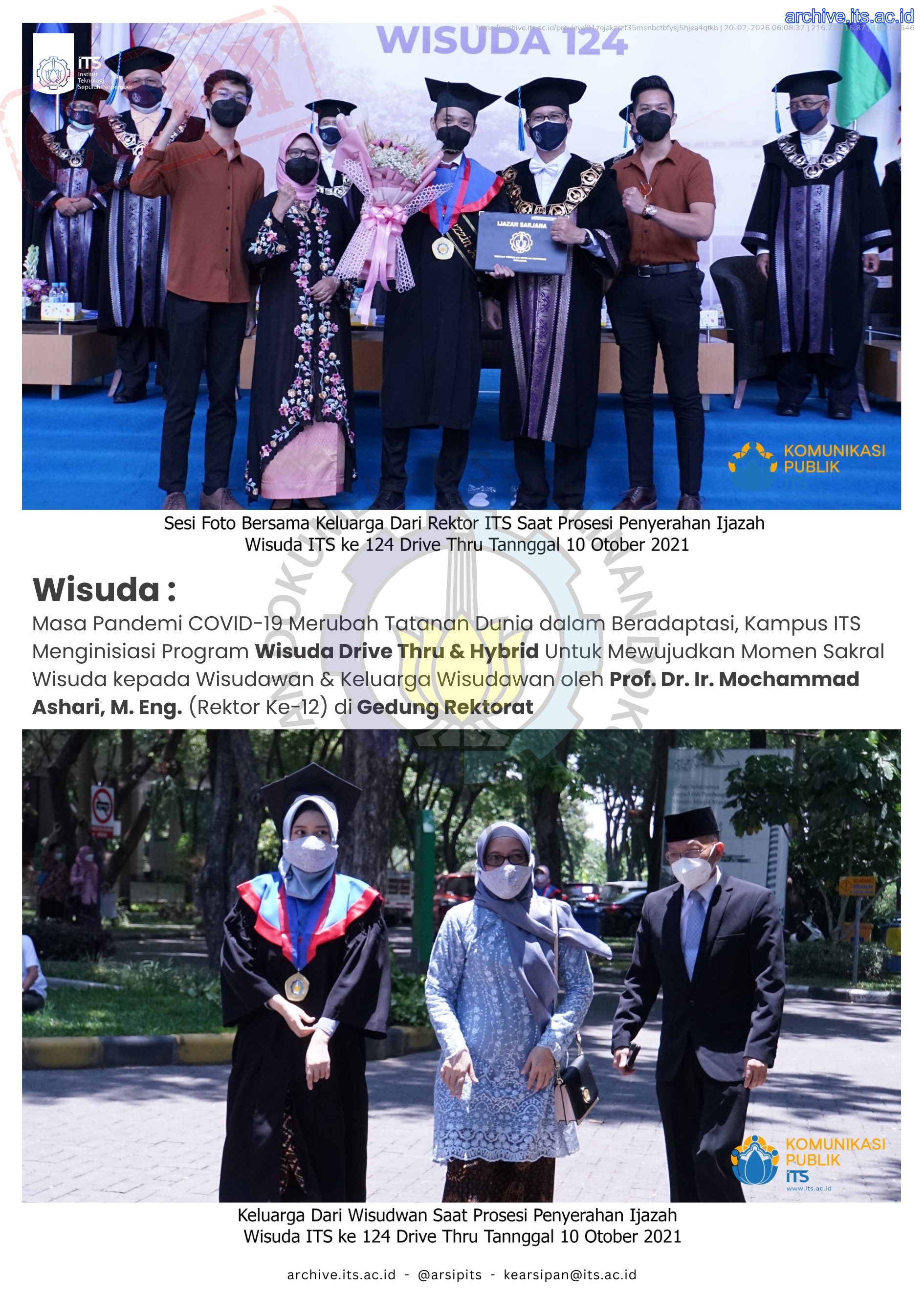 Kolase Foto Pameran Arsip Wisuda ITS ke 131 - Biro Umum, Keamanan, dan Keselamatan, Kesehatan Kerja dan Lingkungan