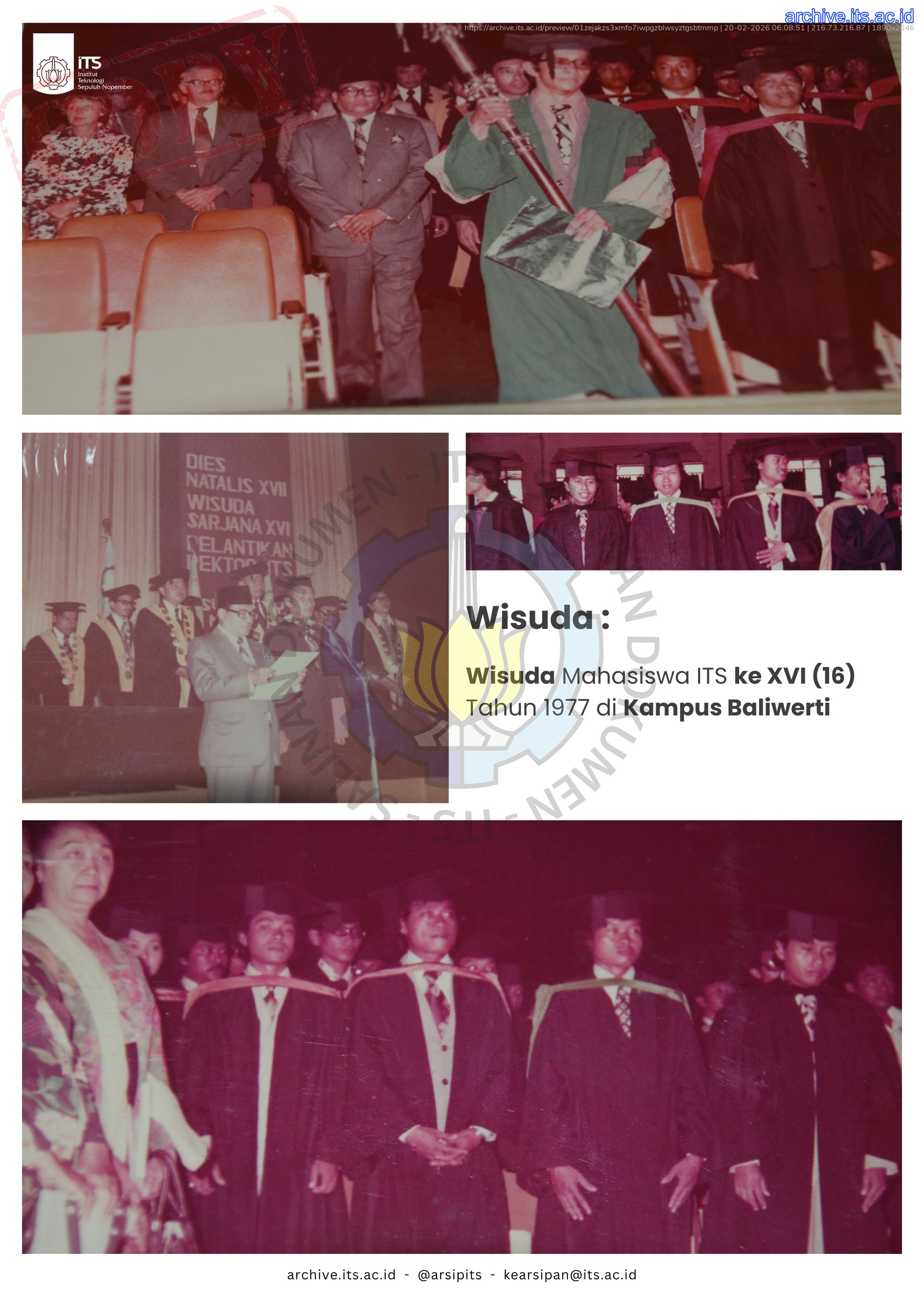 Kolase Foto Pameran Arsip Wisuda ITS ke 131