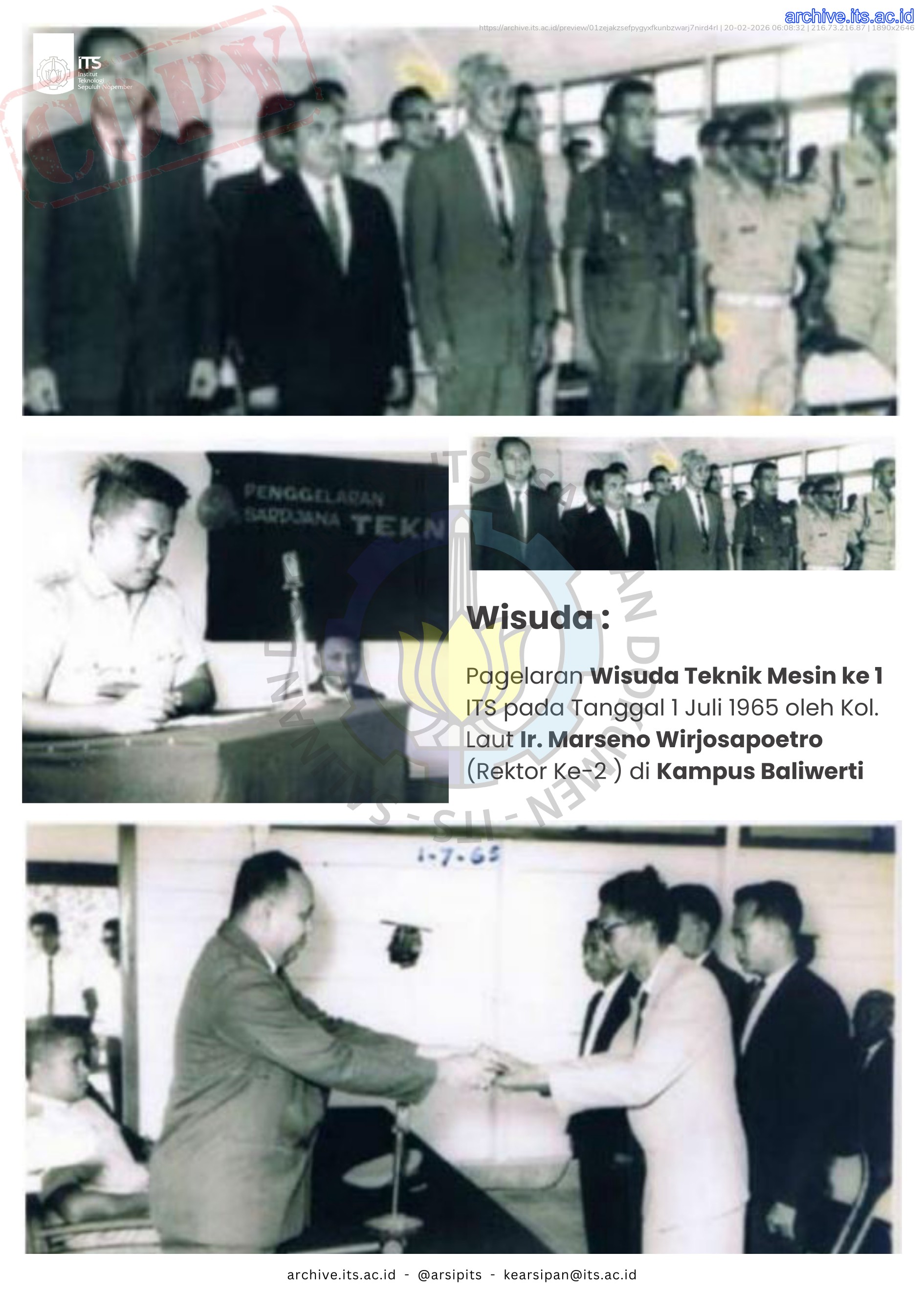 Kolase Foto Pameran Arsip Wisuda ITS ke 131