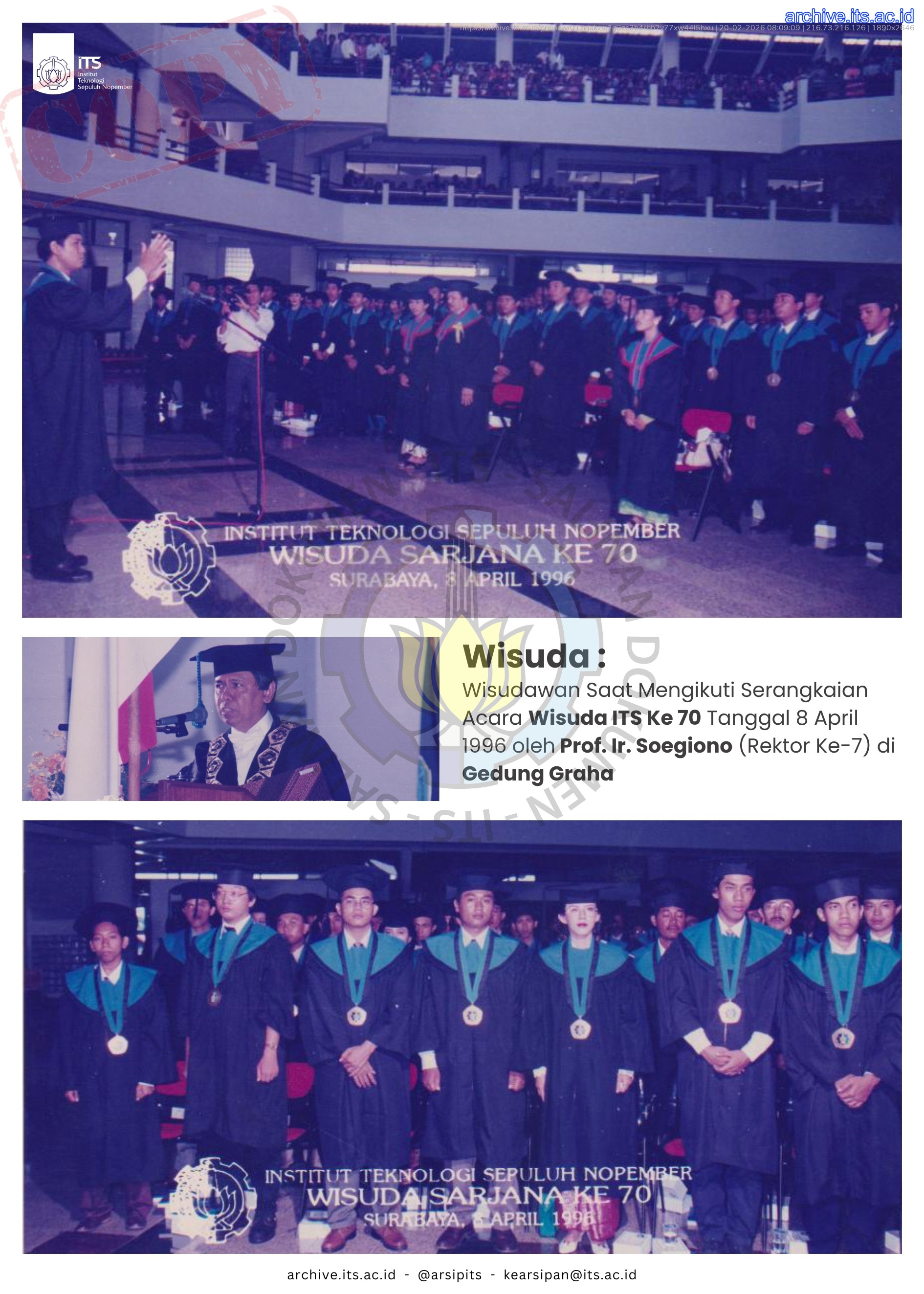 Kolase Foto Pameran Arsip Wisuda ITS ke 131 - Biro Umum, Keamanan, dan Keselamatan, Kesehatan Kerja dan Lingkungan