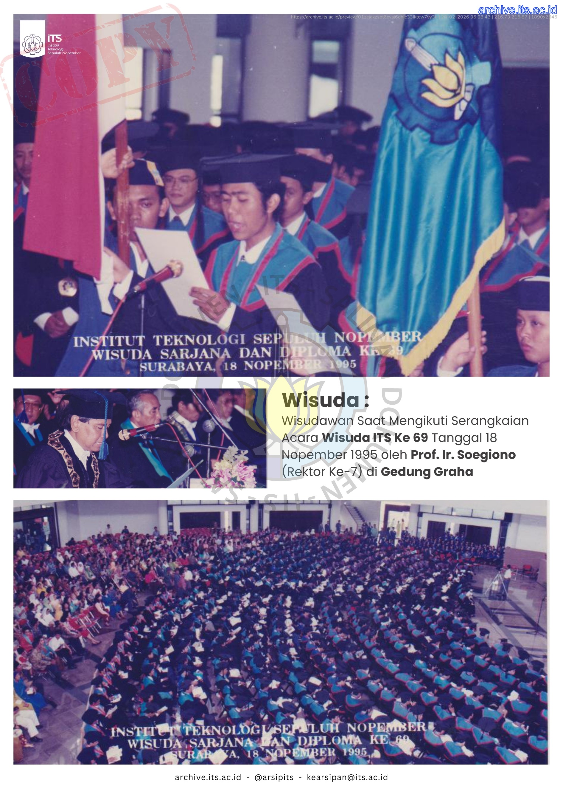 Kolase Foto Pameran Arsip Wisuda ITS ke 131 - Biro Umum, Keamanan, dan Keselamatan, Kesehatan Kerja dan Lingkungan