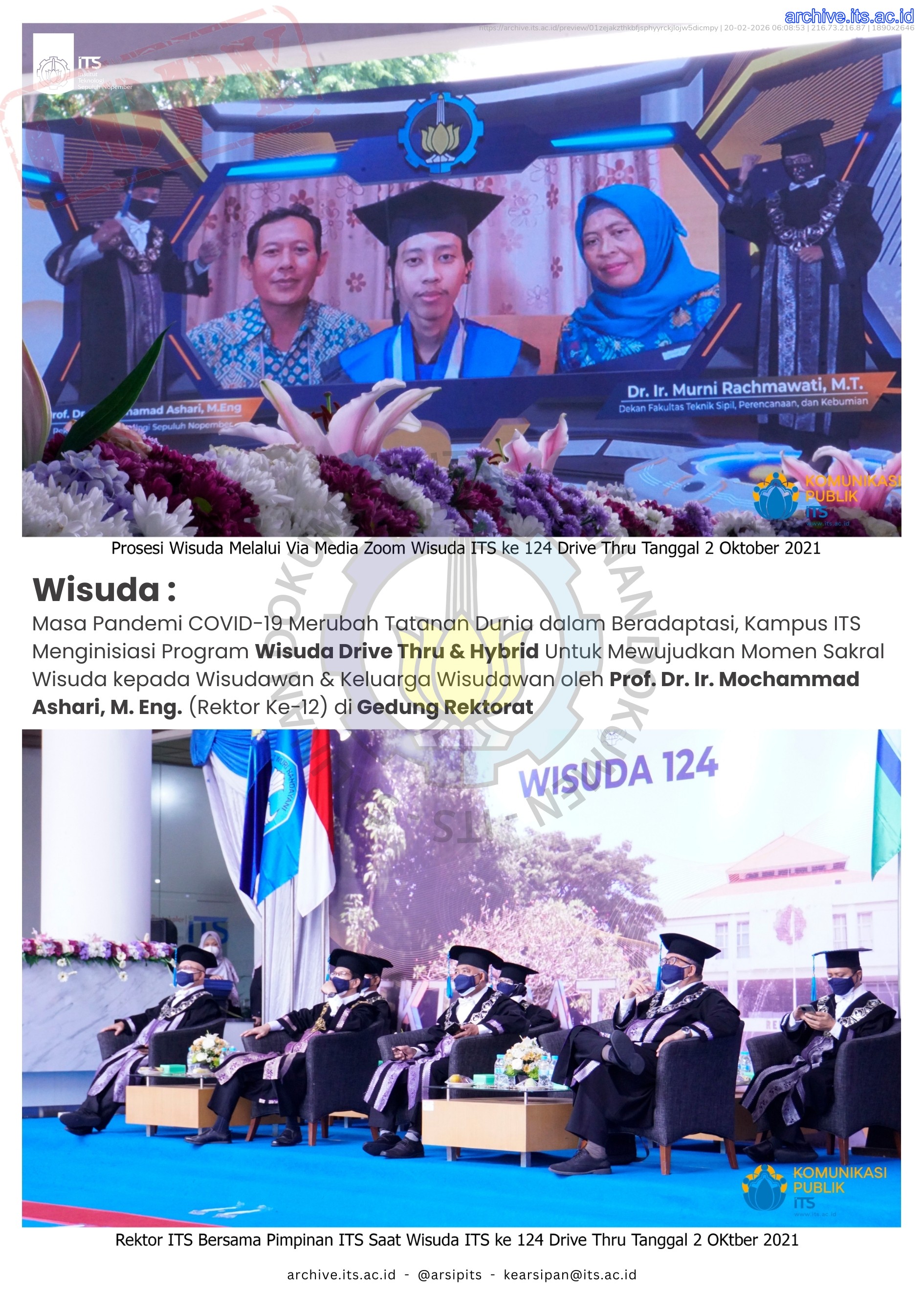 Kolase Foto Pameran Arsip Wisuda ITS ke 131 - Biro Umum, Keamanan, dan Keselamatan, Kesehatan Kerja dan Lingkungan