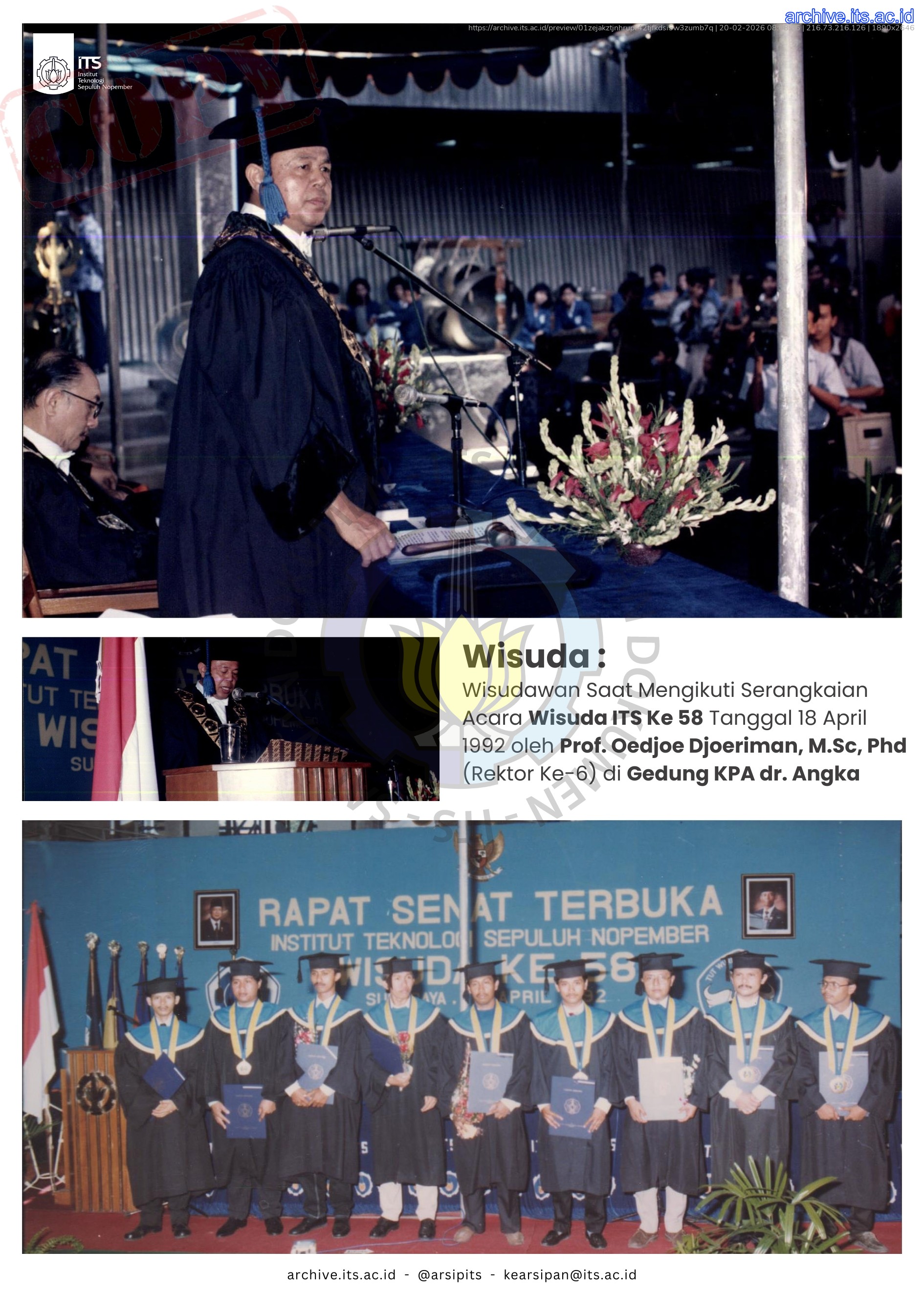 Kolase Foto Pameran Arsip Wisuda ITS ke 131