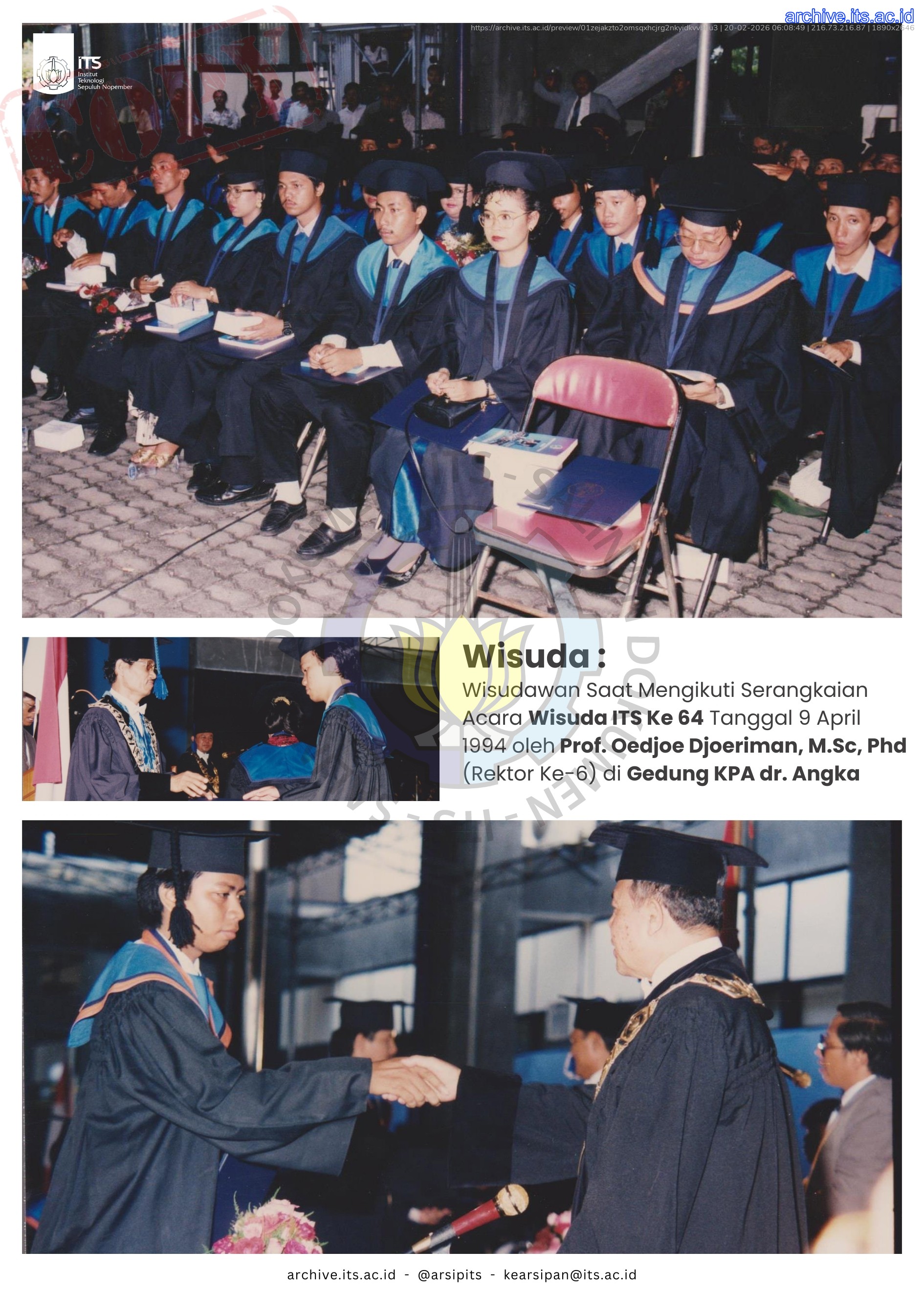 Kolase Foto Pameran Arsip Wisuda ITS ke 131