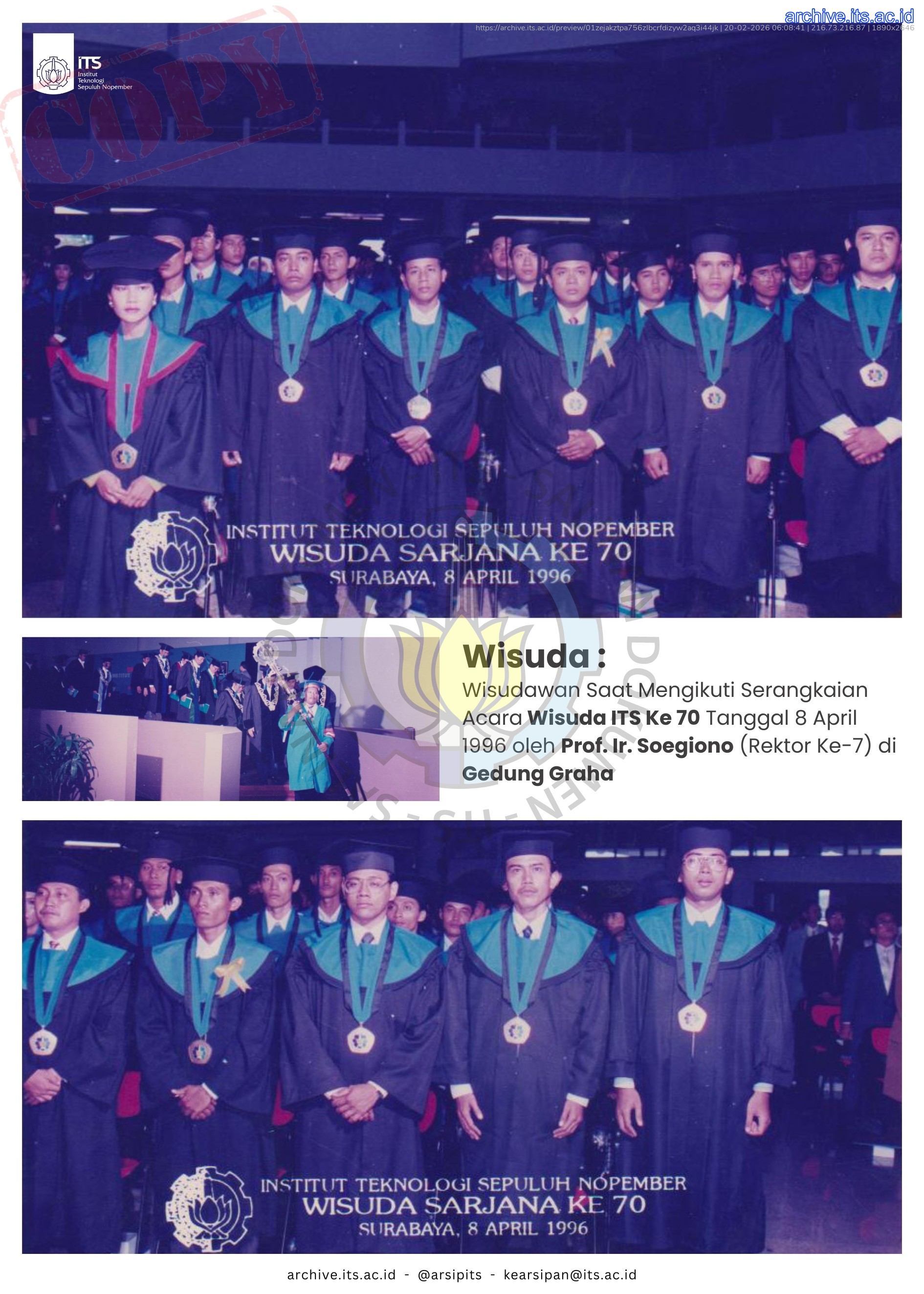 Kolase Foto Pameran Arsip Wisuda ITS ke 131 - Biro Umum, Keamanan, dan Keselamatan, Kesehatan Kerja dan Lingkungan