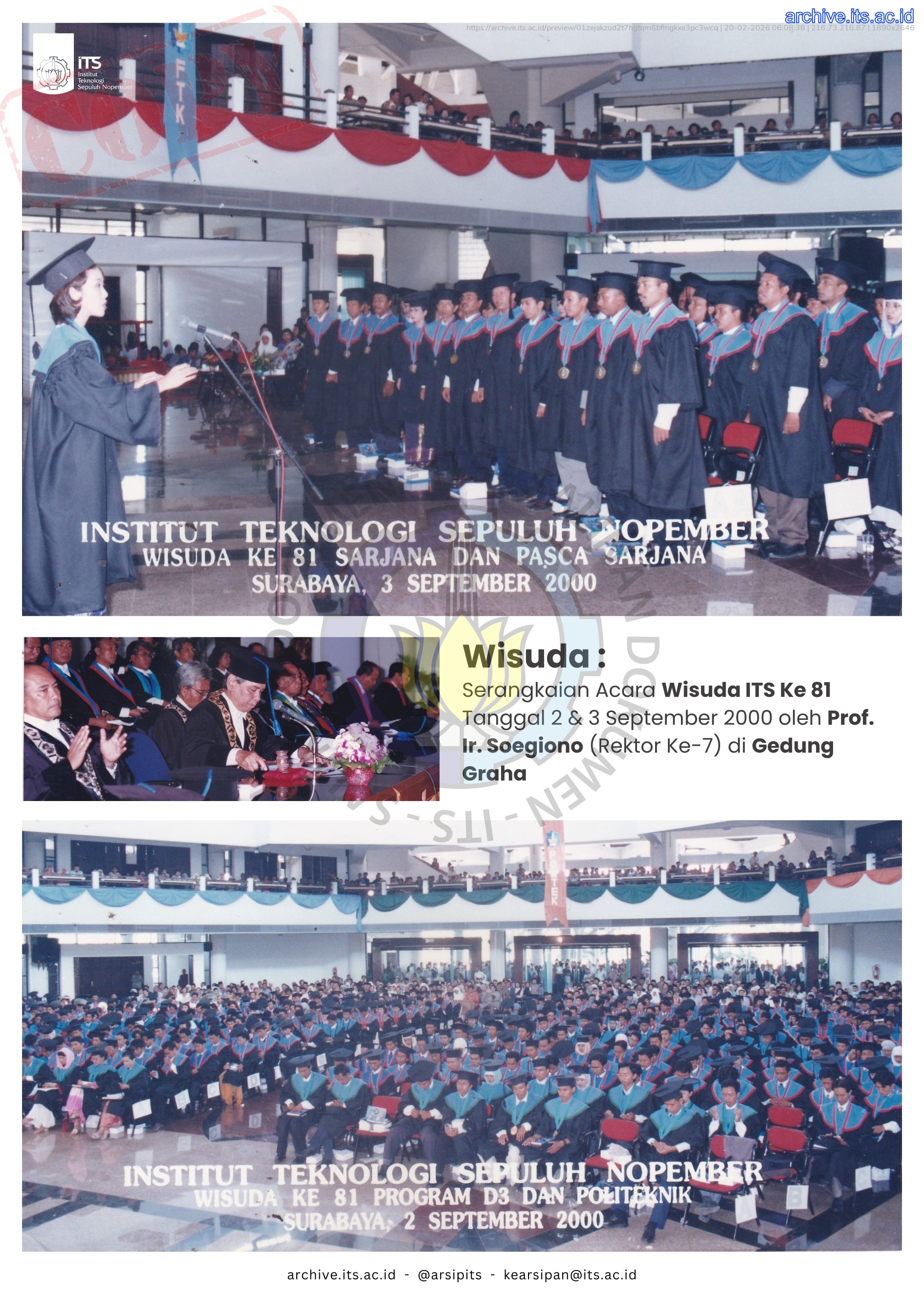 Kolase Foto Pameran Arsip Wisuda ITS ke 131 - Biro Umum, Keamanan, dan Keselamatan, Kesehatan Kerja dan Lingkungan