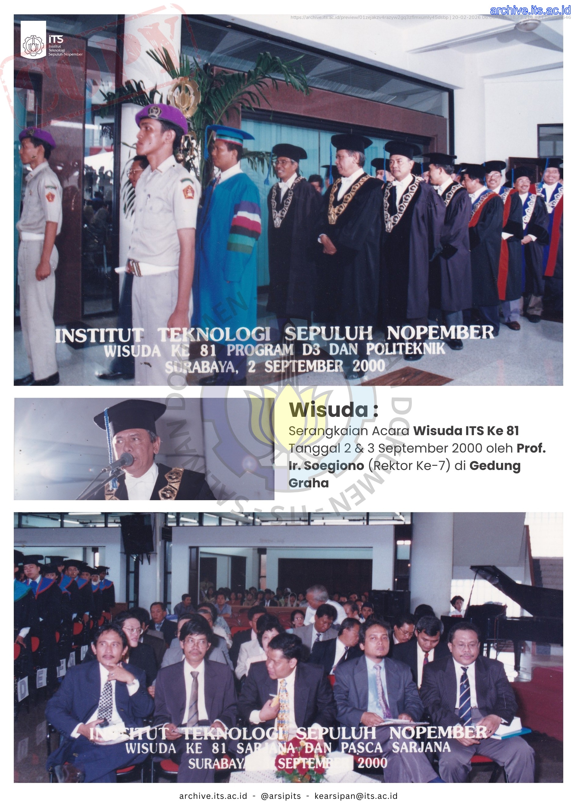 Kolase Foto Pameran Arsip Wisuda ITS ke 131 - Biro Umum, Keamanan, dan Keselamatan, Kesehatan Kerja dan Lingkungan