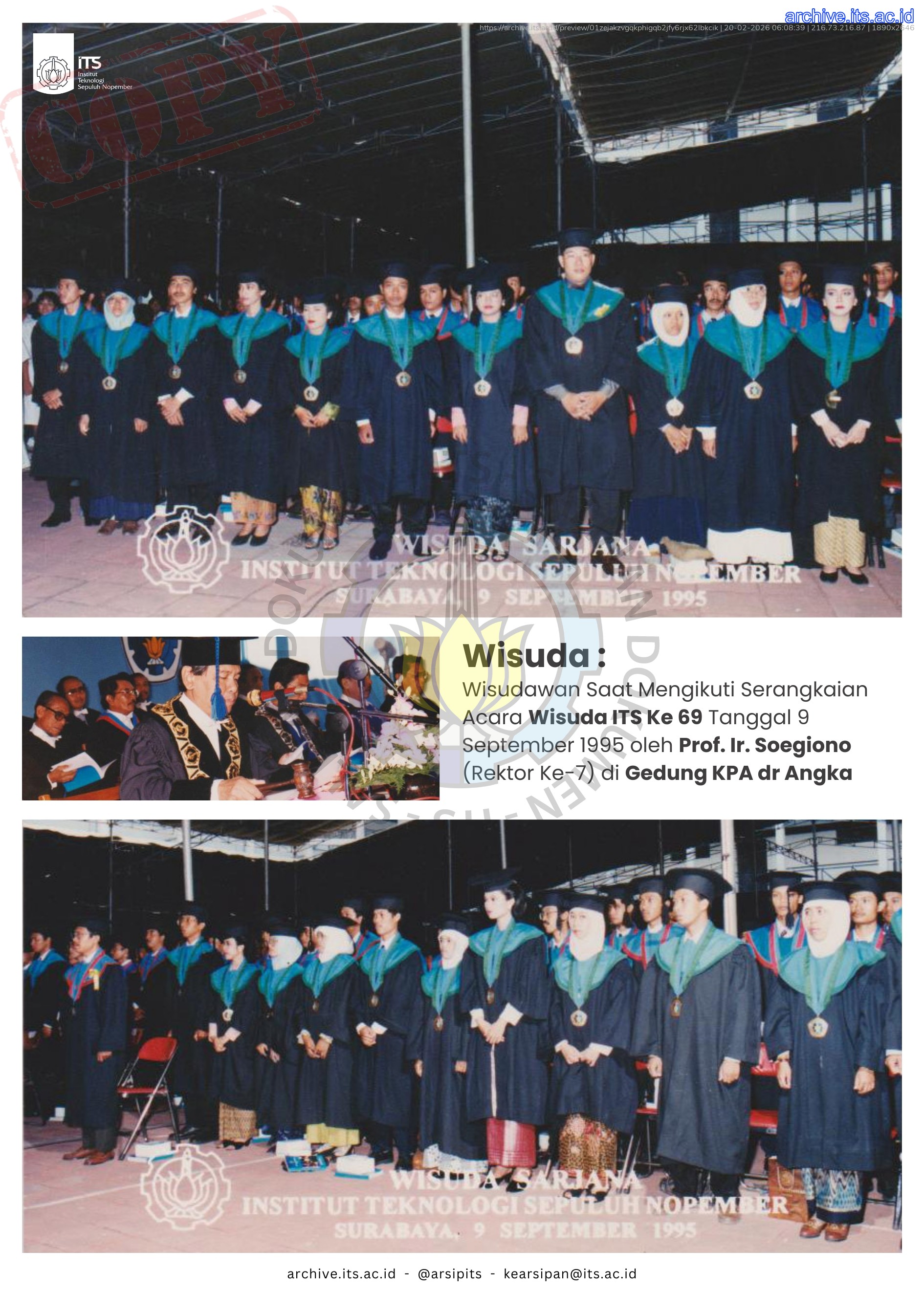 Kolase Foto Pameran Arsip Wisuda ITS ke 131