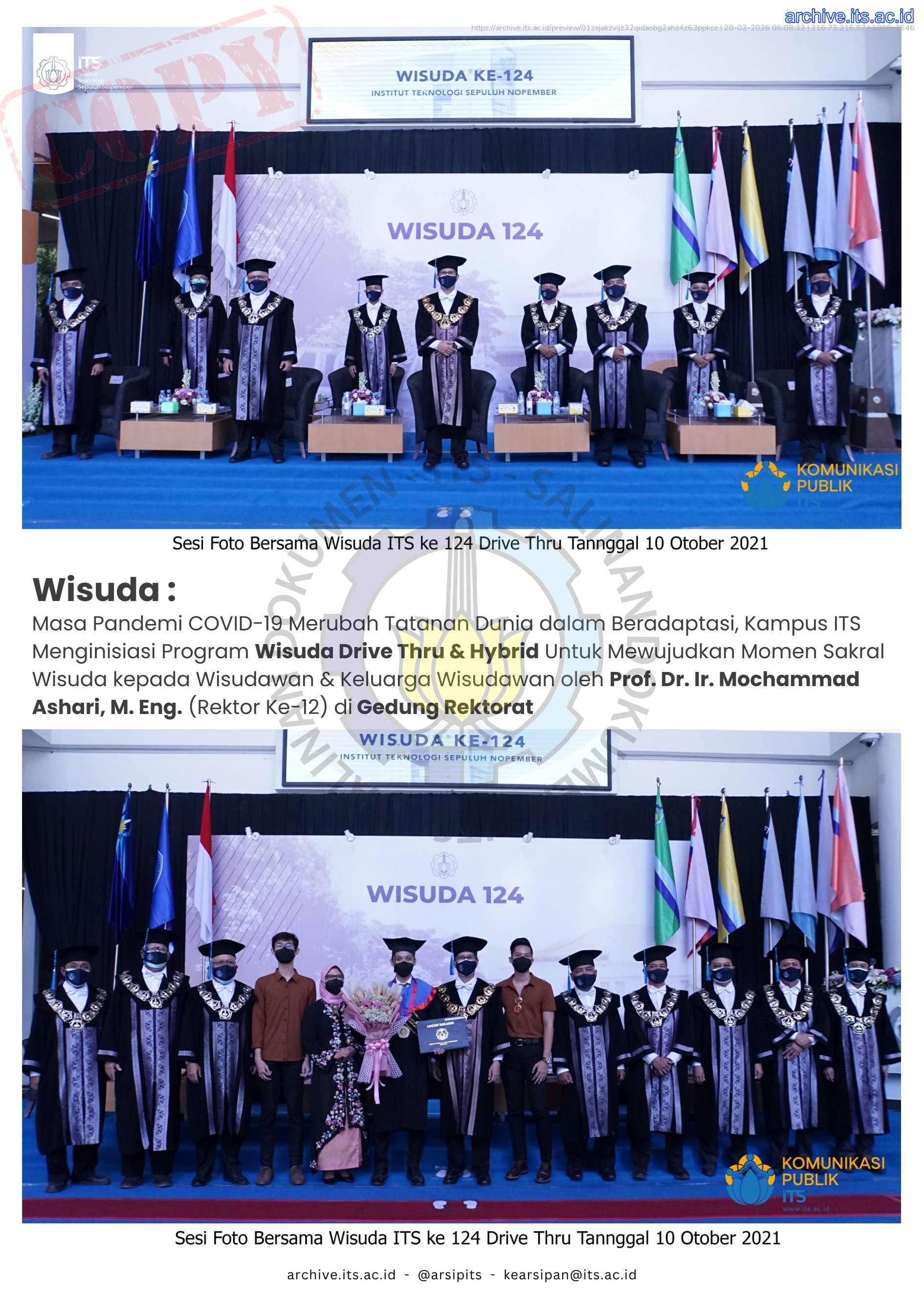 Kolase Foto Pameran Arsip Wisuda ITS ke 131 - Biro Umum, Keamanan, dan Keselamatan, Kesehatan Kerja dan Lingkungan