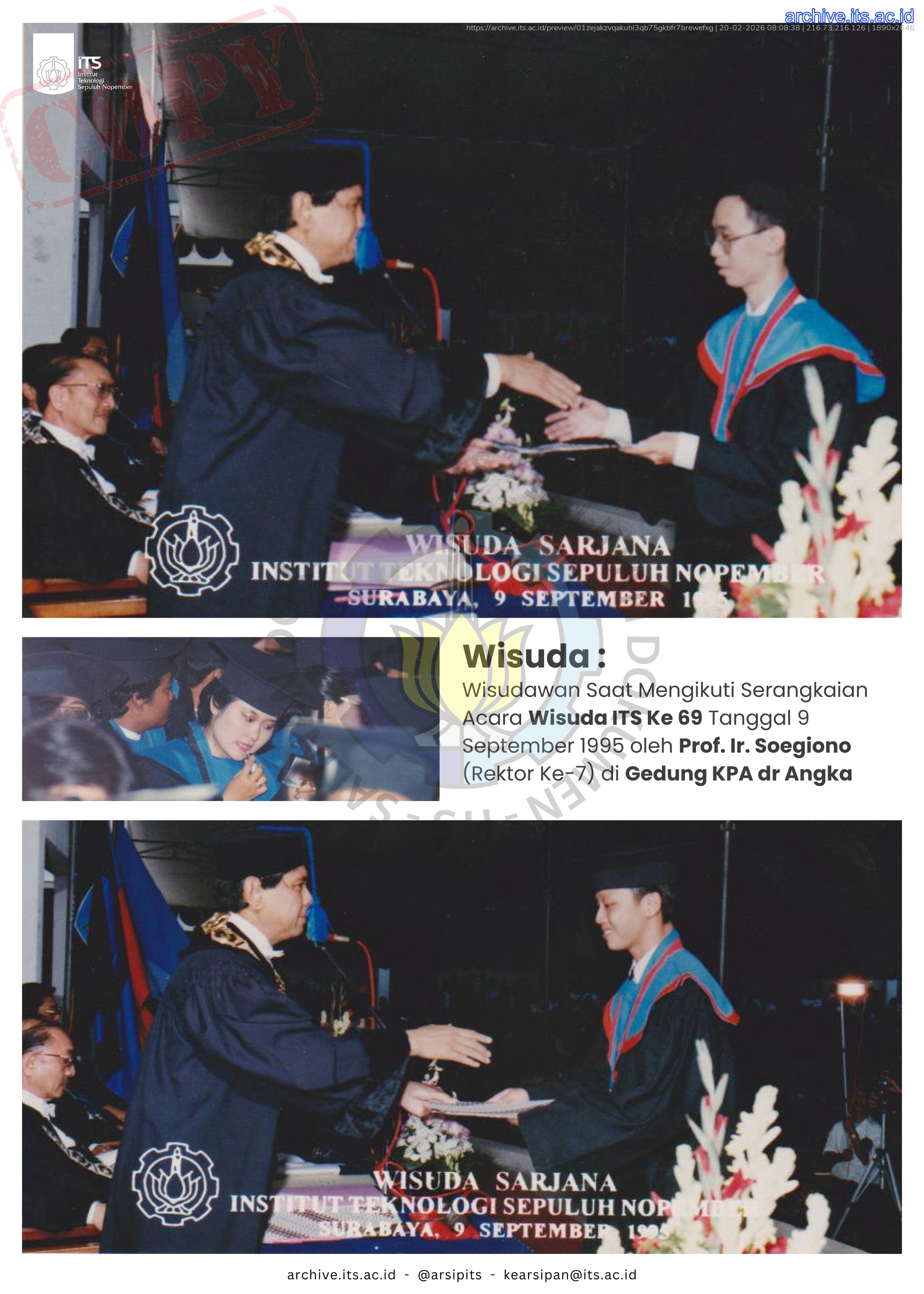 Kolase Foto Pameran Arsip Wisuda ITS ke 131