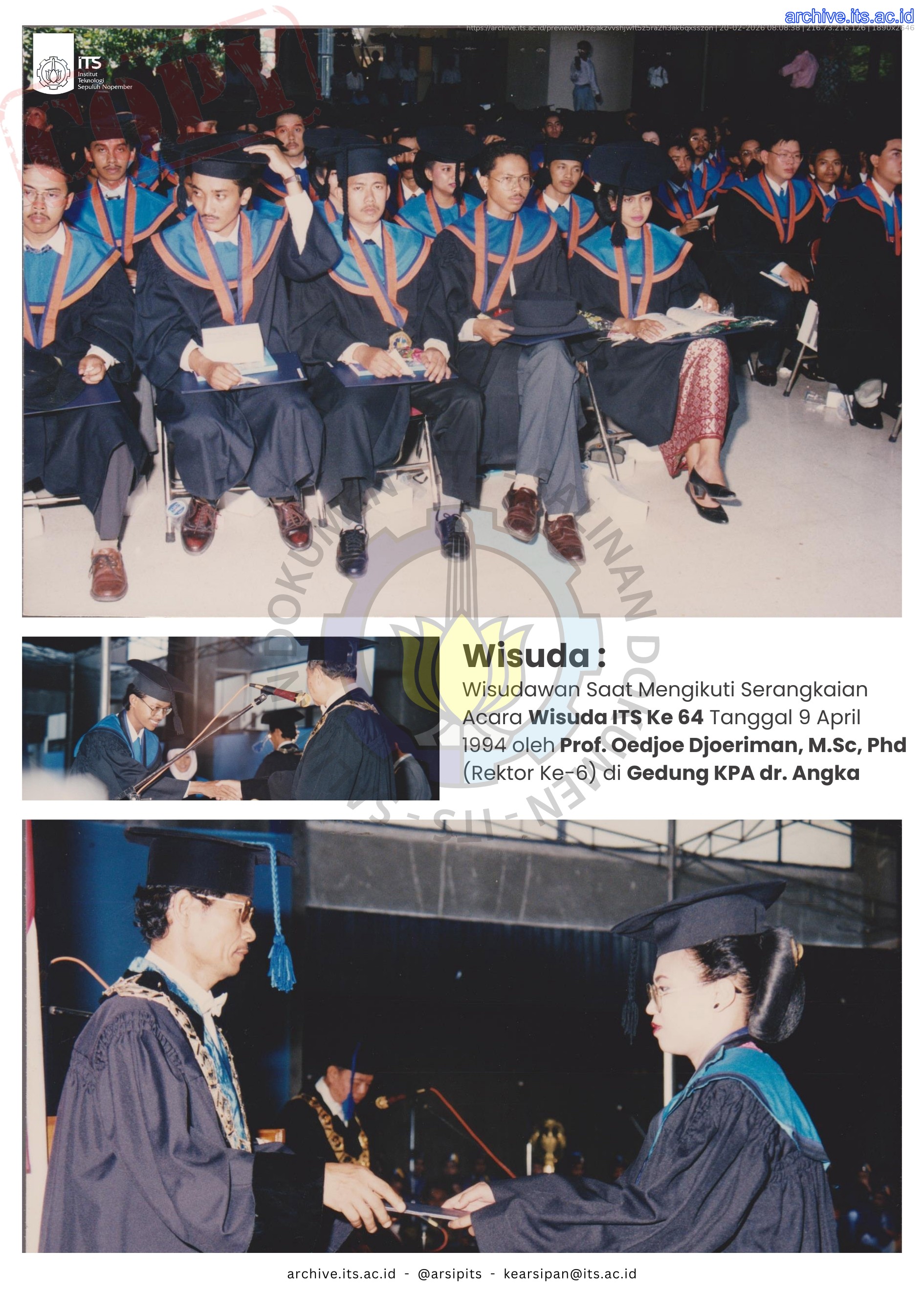 Kolase Foto Pameran Arsip Wisuda ITS ke 131
