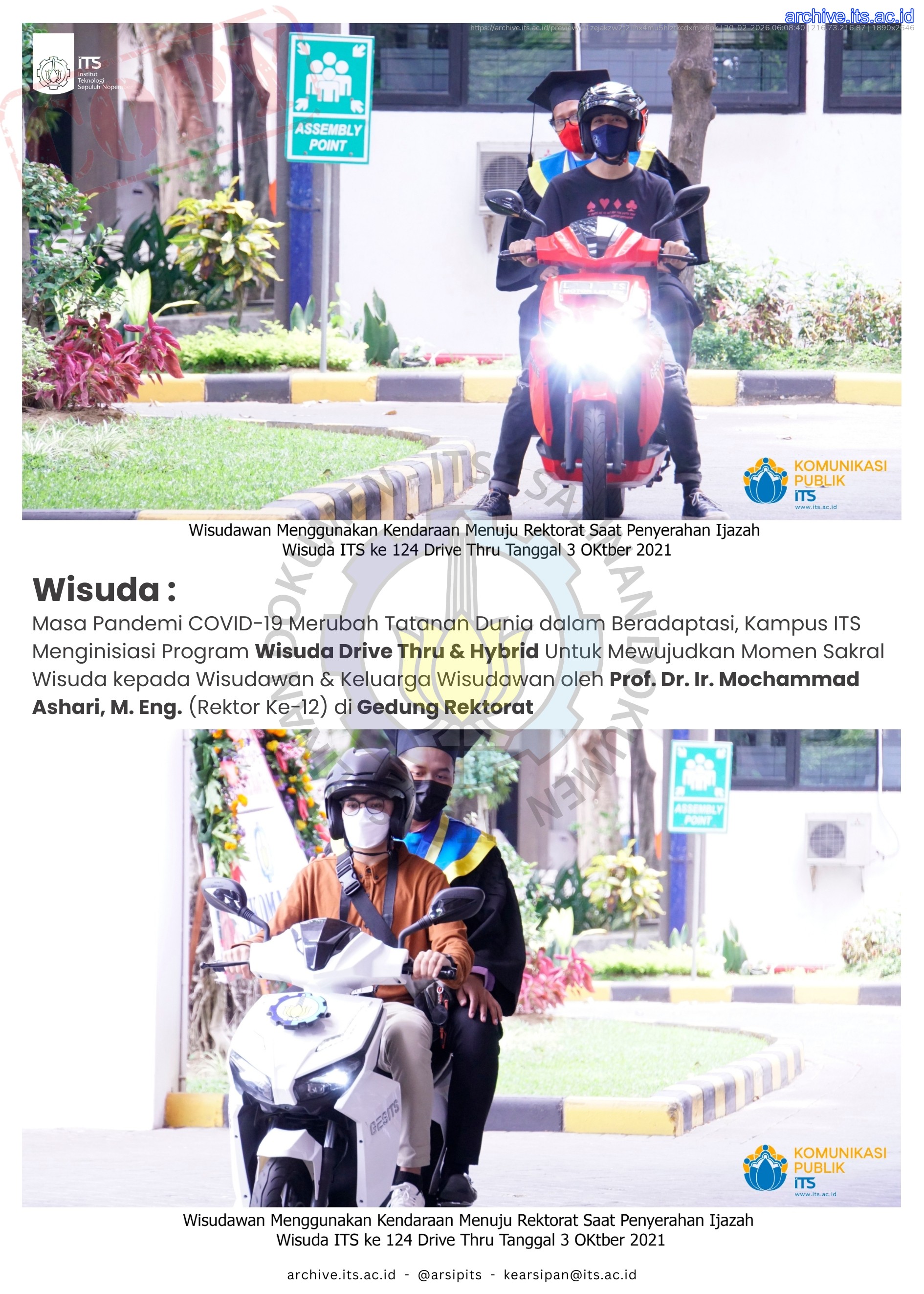 Kolase Foto Pameran Arsip Wisuda ITS ke 131 - Biro Umum, Keamanan, dan Keselamatan, Kesehatan Kerja dan Lingkungan