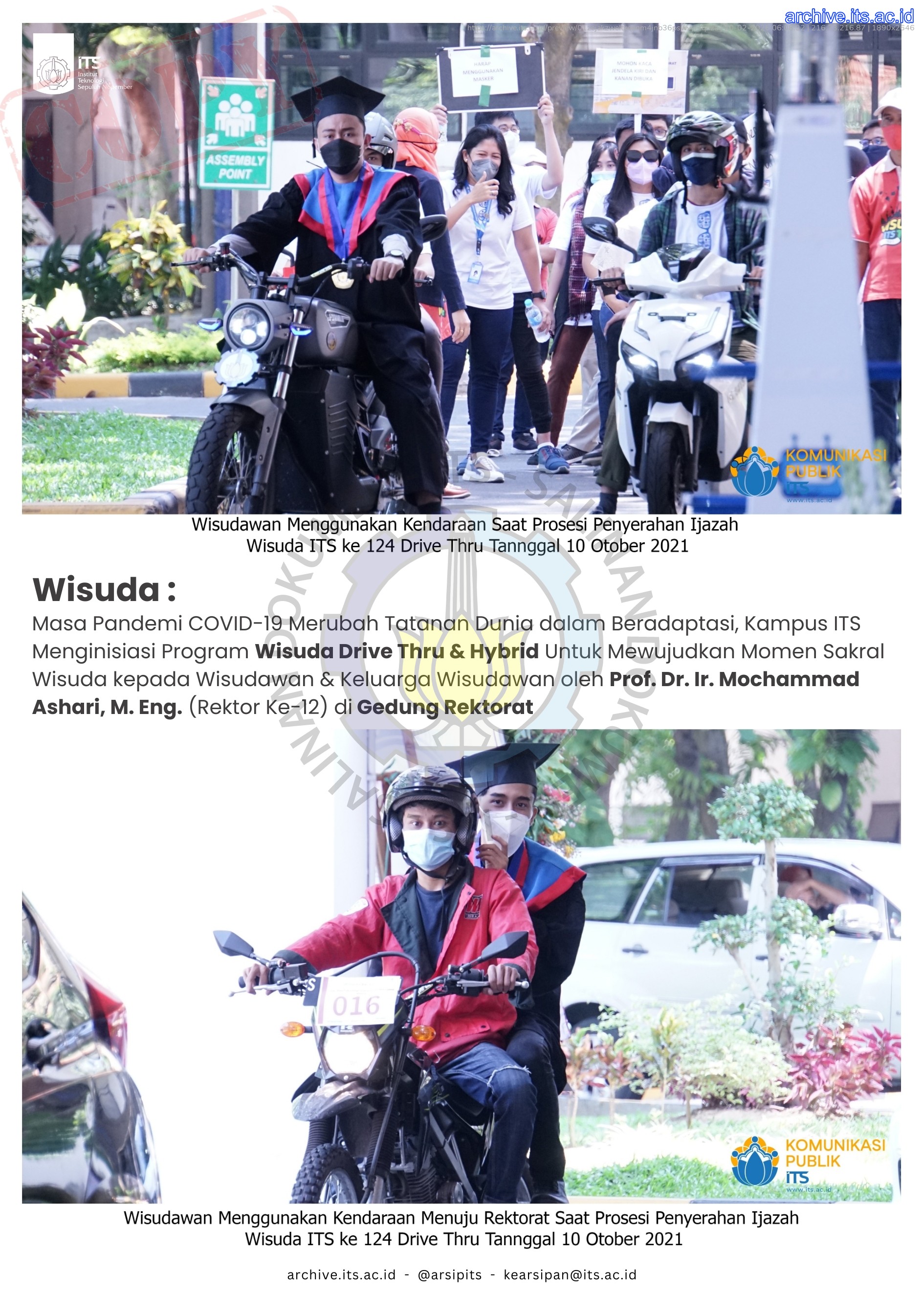 Kolase Foto Pameran Arsip Wisuda ITS ke 131 - Biro Umum, Keamanan, dan Keselamatan, Kesehatan Kerja dan Lingkungan