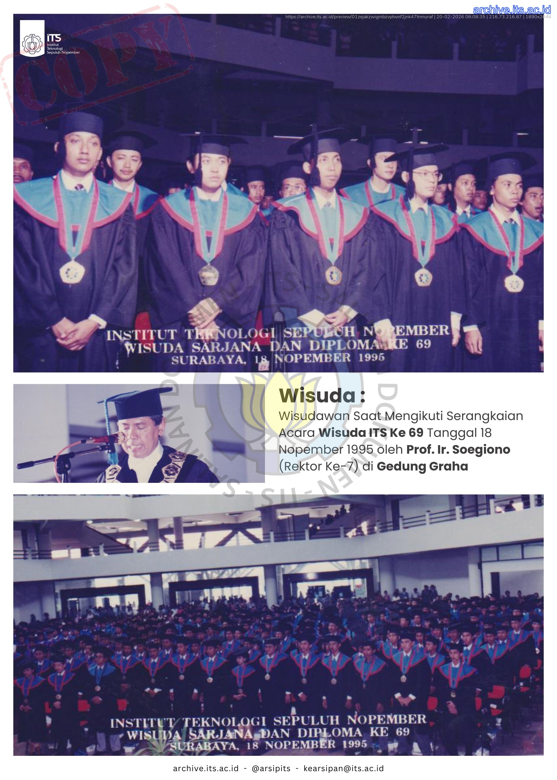 Kolase Foto Pameran Arsip Wisuda ITS ke 131