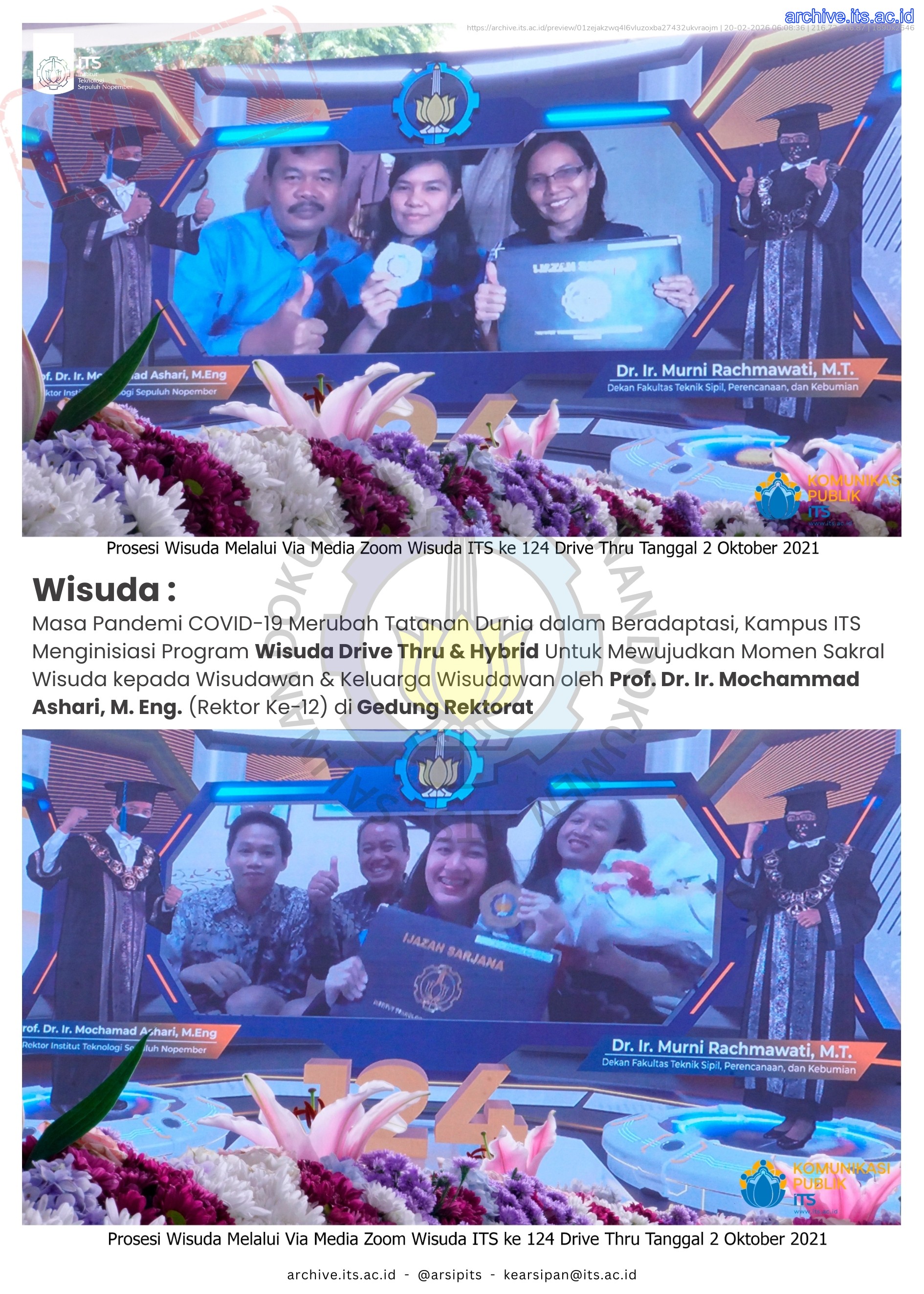 Kolase Foto Pameran Arsip Wisuda ITS ke 131 - Biro Umum, Keamanan, dan Keselamatan, Kesehatan Kerja dan Lingkungan