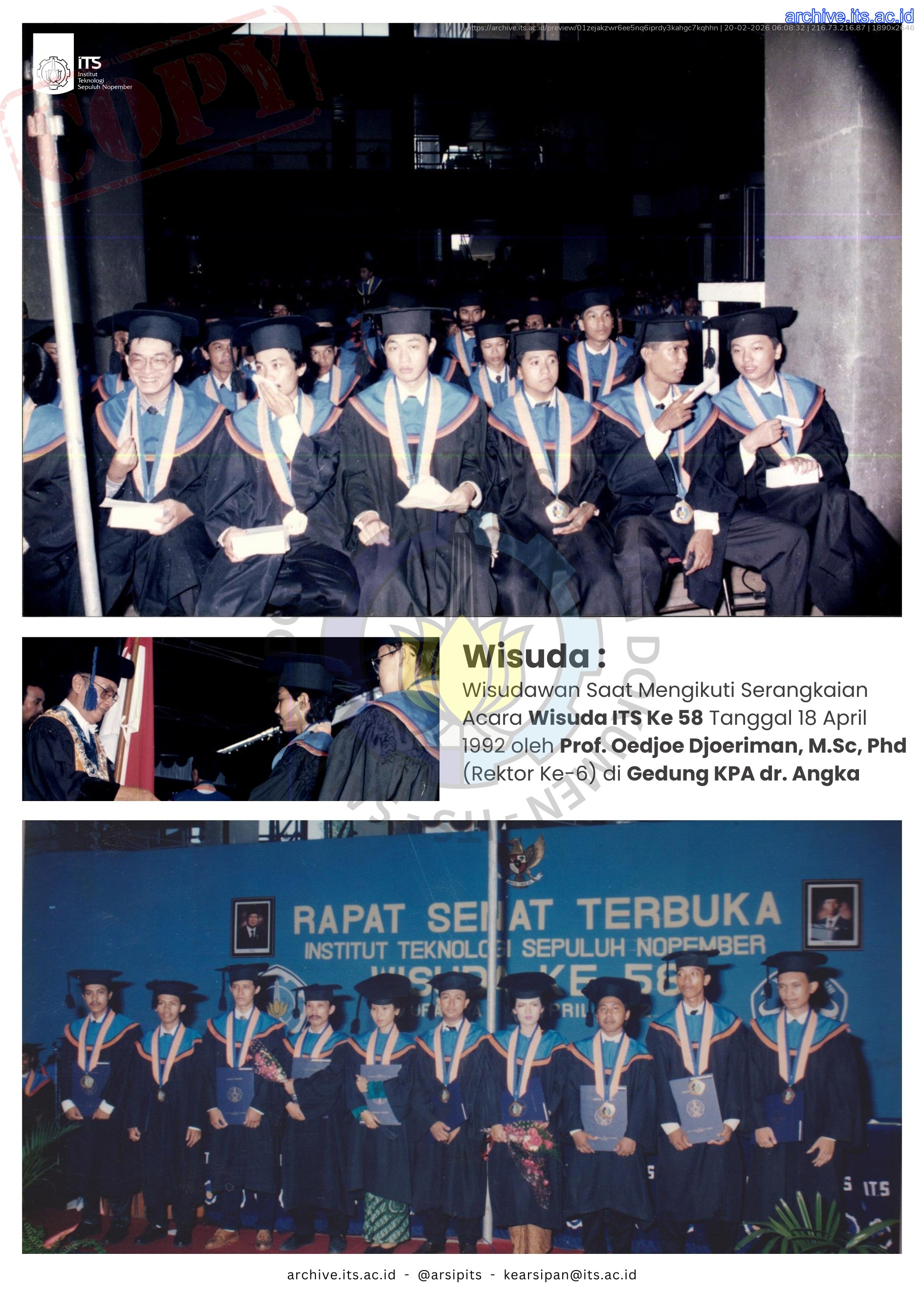 Kolase Foto Pameran Arsip Wisuda ITS ke 131