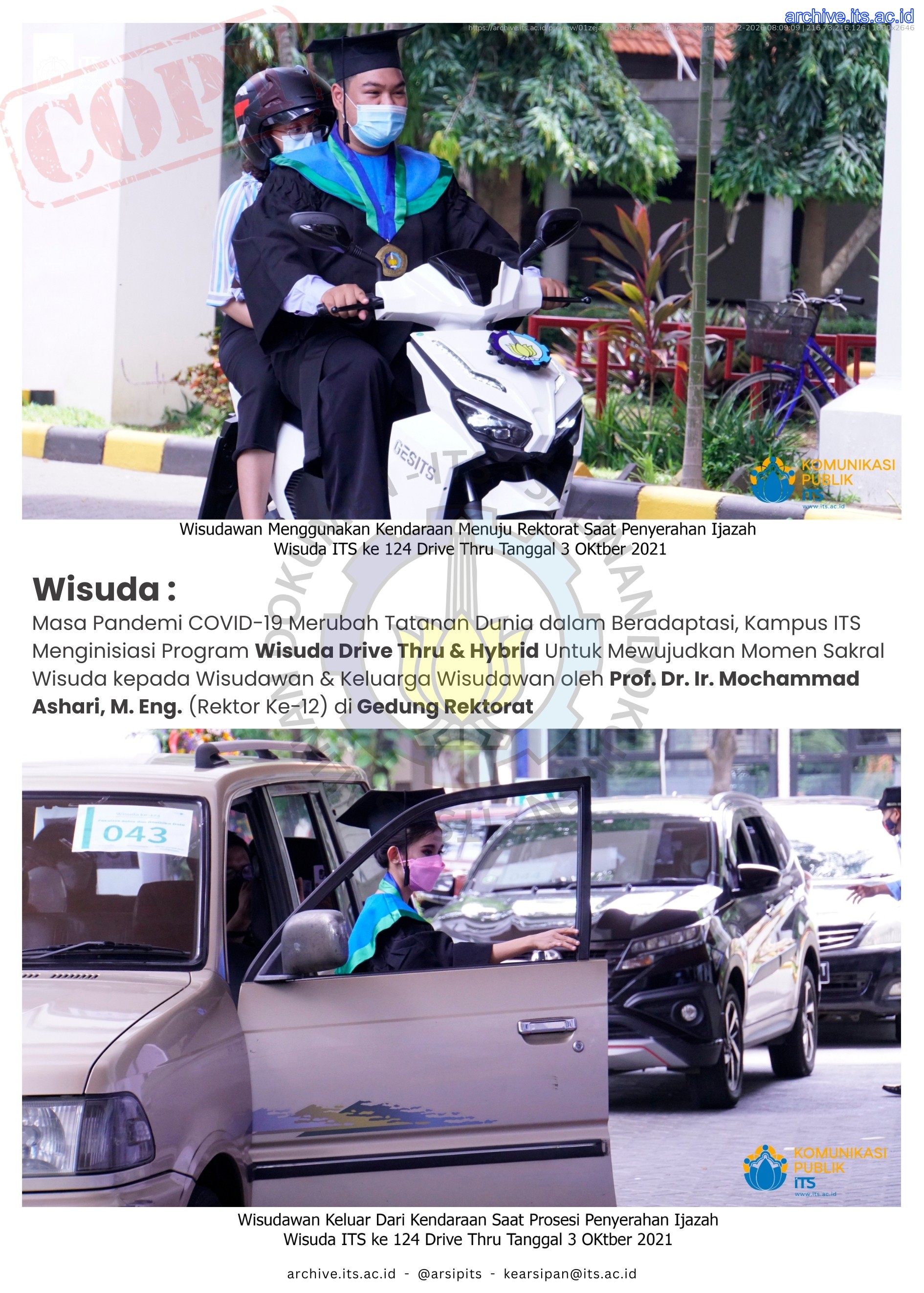 Kolase Foto Pameran Arsip Wisuda ITS ke 131 - Biro Umum, Keamanan, dan Keselamatan, Kesehatan Kerja dan Lingkungan